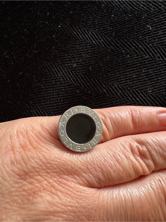BVLGARI Other - Black Center Stainless Steel Fashion Ring Women size 6.5